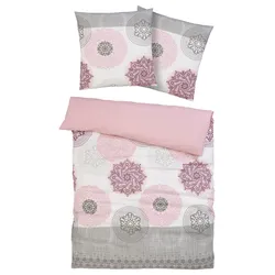 Bettwäsche »Tesso«, im orientalischen Design, PolyCotton, Linon und Biber (Flanell aus 100% Baumwolle), unterstützt die Initiative Cotton made in Africa, Made in Green zertifiziert, 38647421-0 rosa/grau 1 St.