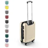 Easy Move ABS Hartschalenkoffer [ERGONOMISCH & SICHER] - Großer Trolley Koffer mit 360° Rädern, Zahlen Schloss - reisekoffer groß, hartschalenkoffer, Luggage (Cream White, 54cm) *