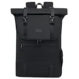 LOVEVOOK Rucksack Damen Herren groß Wasserdichter Laptop Rucksack 17,3 Zoll Rolltop Rucksäcke Schulrucksack Reiserucksack Handgepäck Flugzeug für Uni Arbeit Reisen, Schwarz