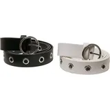 URBAN CLASSICS Synthetic Leather Eyelet Belt 2-Pack - Schwarz - S/M