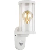 Briloner - Außenlampe mit Bewegungsmelder, Außenwandleuchte, Dämmerungssensor, IP44, Weiß, 270x95x115 mm (LxBxH), 3628-015