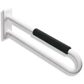 Hewi 801 Wandstützgriff 850 mm aquablau mit Armpolster schwarz