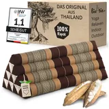 livasia Keilkissen Dreieckskissen 80 cm breit (Classic) - 33x80x30cm -, Kapok, vegan, handgefertigt braun