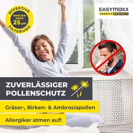 EasyMaxx Fliegengitter für Fenster 150 x 130 cm Grau