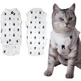 Katze Chirurgie Erholungsanzug, Katzenbody Nach Op, Kastration Haustier-medizinisches chirurgisches Hemd Operationsgenesungsanzüge, Cat Onesie für Anti Lecken, Verstellbare Größen, Leicht zu tragen