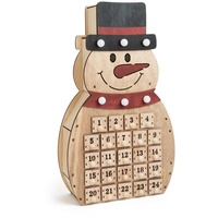 Adventskalender Holzkalender Kalender Schneemann 24 Türchen Holz Licht natur