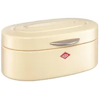Wesco Single Elly Brotkasten in der Farbe mandel, pulverbeschichtetes Stahlblech, Lüftungslöcher und stabiler Handgriff