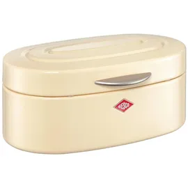 Wesco Single Elly Brotkasten in der Farbe mandel, pulverbeschichtetes Stahlblech, Lüftungslöcher und stabiler Handgriff