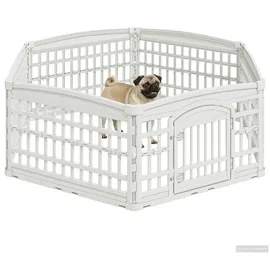 vidaXL 6-Panel-Hundespielplatz 177,5 x 154,5 x 58 cm Kunststoff Weiß 179 151