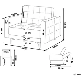 Beliani Sessel Samtstoff grün
