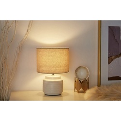 Pauleen Tischleuchte Bright Soul, Ein-/Ausschalter, ohne Leuchtmittel, E14, max. 20W E14, Creme/Beige, 230V, Stoff/Keramik beige