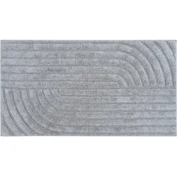 Badematte ANDAS "Marie Streifen, Scandi, Boho, modernes Muster" Gr. 1, grau, H:13mm, Baumwolle, Badematten, Hoch-Tief-Struktur, 100% Baumwolle