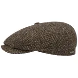Stetson Hatteras Shetland Wool Flatcap - Schirmmütze Herren - Schiebermütze aus Wolle - Innen mit Baumwolle gefüttert - Herrencap Herbst/Winter braun 59 cm - 59