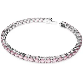 Swarovski Armband Matrix Tennis Rundschliff, rosa Rhodiniert - silber