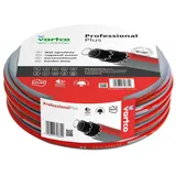 Vartco Professional Plus 6-lagiger Wasserschlauch Trinkwasserschlauch Lebensmittelschlauch Anti Twist Gartenschlauch Gartenbewässerung Flexibel Flexischlauch UV-beständig 30 Bar 3/4 Zoll 50m), Rot/Grau