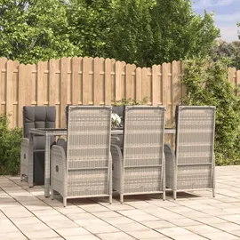 vidaXL Garten-Essgruppe 7-tlg. Grau