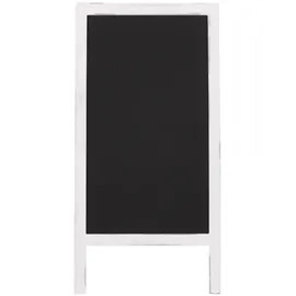 Mendler XL Werbetafel HWC-C17, Aufsteller Kreidetafel Kundenstopper, 2 Schreibflächen klappbar, 100x50cm ~ weiß shabby