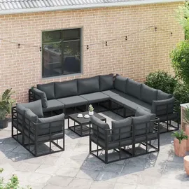 vidaXL Garten-Lounge-Set 12-tlg. schwarz