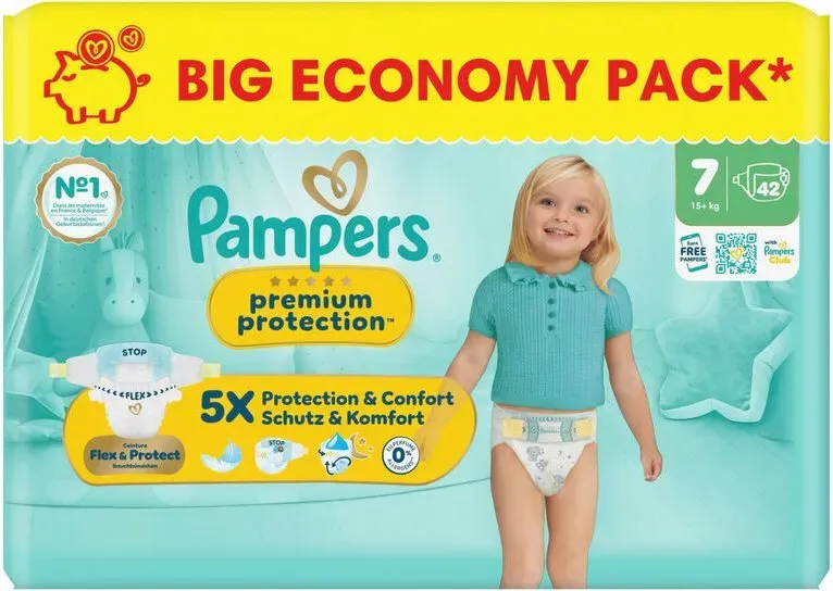 Pampers Premium Protection Windeln Gr.7 Extra Large 15+kg Big Eco. Pack 42 ST
