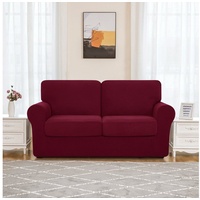 Sofahusse 1/2/3 Sitze Waschbarer Stretch Sofabezug, SUBRTEX, Dehnbarer waschbarer Stoff, Jacquard-dehnbare rot