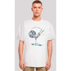T-Shirt F4NT4STIC "Après Ski Martini Winter Sport", Herren, Gr. 3XL, weiß, Obermaterial: 100% Baumwolle, casual, oversize, Rundhals, Kurzarm ohne Bündchen, Shirts, Premium Qualität