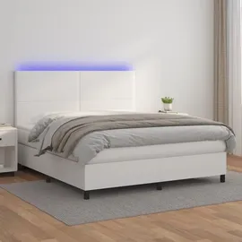 vidaXL Boxspringbett 180 x 200 cm Weiß