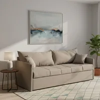 3-sitzer Schlafsofa Avellana, Abnehmbar, Waschbar Made In Italy, Wasserabweisend Mit Ausziehbett Matratze Inkl., 205x86 Cm Taupegrau