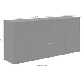 Hammel Furniture Mistral Sideboard 177 cm Schwarz Holz/Metall