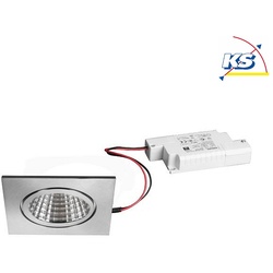 Brumberg Outdoor LED Einbau-Downlight-Set BB16 inkl. Konverter, V4A, IP54, eckig, 230V, 6W 3000K 640lm 38°, dimmbar, Edelstahl BRUM-39376423