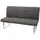 Mendler Sitzbank HWC-G55, Esszimmerbank Bank, Stoff/Textil Edelstahl gebürstet ~ grau-braun 160cm