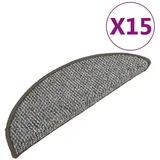 vidaXL Treppenmatten 15 Stk. Grau 56x17x3 cm - Grau