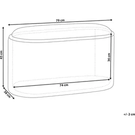 Beliani Polsterbank Artas Grau 79 x 45 x 38 cm