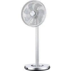 Standventilator SONNENKÖNIG "Flex Fan, höhenverstellbar, 12 Stufen, praktisch verstaubar", silber (silberfarben), B:33cm T:33cm, Ventilatoren, bis 8h Timer, Schlafmodus, Fernbedienung, modernes Design
