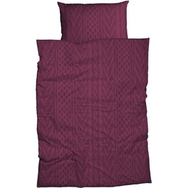 CASATEX Bettwäsche »Eger«, (2 tlg.), kuschelig und flauschig, optisch wie ein grob gestrickter Pullover, lila