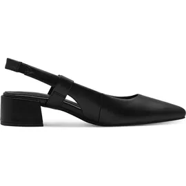 Marco Tozzi Damen Slingpumps mit Blockabsatz Vegan, Schwarz (Schwarz), 38 EU