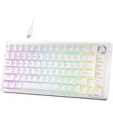 Dierya DK81E Mechanische Gaming Tastatur 75 Prozent Wired Keyboard mit Drehknopf Hot Swap Gasket Mount 6-Lagen-Schalldämpfung RGB Beleuchtet für PC Mac US-Layout Weiß