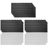 euroharry WPC-Fliesen 22-St. 4m2 Terrassenplatten, 30x60 cm WPC-Fliesen Klickfliese grau