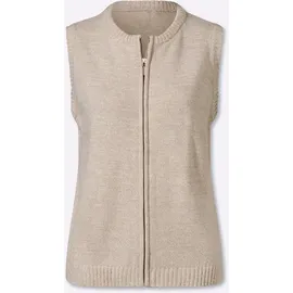 Classic Basics Strickweste in Sesam-Ecru-Meliert 52