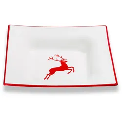 Gmundner Keramik Rubinroter Hirsch, Suppenteller Trend (20x20cm)