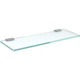 bijon Glasregal Glasablage Wandregal Glas Bad-Regal Glas Badezimmer Regal Badablage Ablageregal - 8mm Hartglas, 30 x 15 cm, Milchglas + Halterung F - Edelstahl Optik