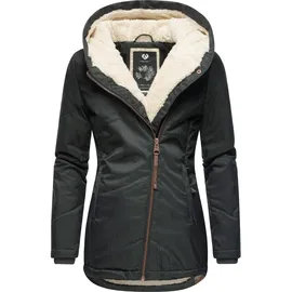 Ragwear Damen warme wasserdichte Winterjacke mit Ziernähten und kuscheliger Kapuze Gordon Intl Dark Olive22 Gr. XL - XL