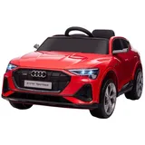 Homcom Elektro Kinderauto 12V Elektrofahrzeug Audi E-tron Elektroauto mit Fernbedienung, Sicherheitsgurt, Musik (MP3/USB/TF), Kinderfahrzeug für 3-5 Jahre, 3-5 km/h, Rot