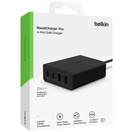Belkin 108W 4-Port Ladegerät, 2x USB-C, 2x USB-A, schwarz, 2m Netzkabel
