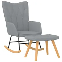 vidaXL Schaukelsessel Modell 1 Polyester 70 x 90 x 80 cm Hellgrau mit Hocker
