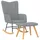 vidaXL Schaukelsessel Modell 1 Polyester 70 x 90 x 80 cm Hellgrau mit Hocker