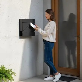 Relaxdays schwarz inkl. Zeitungsfach