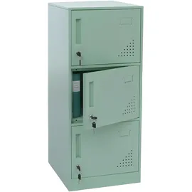 MCW Spind Stahl 90 x 38 x 45 cm mintgrün 3 Türen