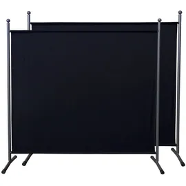 Quick Star Paravent 2 Stück Stellwand 180x178cm Schwarz (2 Stück) schwarz 178 cm x 180 cm