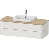 Duravit Happy D.2 Plus Waschtischunterschrank, 2 Schubkästen, für Aufsatzbecken, Nordic Weiß Seidenmatt