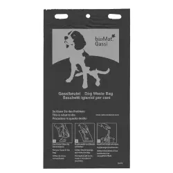 BIOMAT Gassi-Beutel, Hundekotbeutel für Spender aus HDPE, schwarz BG-4-50-PE , 1 Block = 50 Beutel